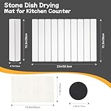 Oxydrily Stone Drying Mat for Kitchen Counter, Large Stone Dish Drying Mat Foldable, Absorbent Diatomaceous Earth Bath Mat Quick Dry for Kitchen Dishes Bottles Cups Bathroom Any Countertop 23" x 15.3"