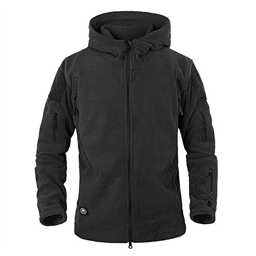 ReFire Gear Men's Warm Military Tactical Sport Fleece Hoodie Jacket Black