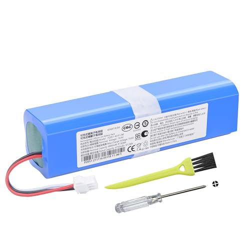 Vacuum Battery for Coredy L900 L900W L900X, for Kyvol Cybovac S31, for Lydsto R1, for Uoni V980 Max V980 Plus, for NEABOT N2 Sweeping Robot Vacuum Cleaner with Tools 14.4V 6800mAh