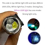 WONDSUNSON Longwave & Midwave & Shortwave UV Light Flashlight 254nm 310nm 365nm Minerals Phosphor Detector UVA UVB UVC Blacklight Jade Detection White LED Torch Lamp