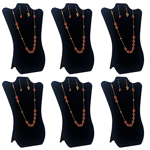 Codant 14 Inch Tall Black Velvet Necklace & Earing Display Stands for selling, Foldable Jewelry Display Stands for Shows.(set of 6)