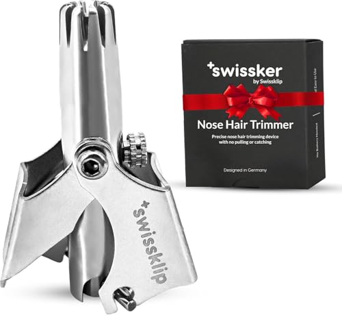 Swissklip Human Power Nose Hair Trimmer for Men | Manual Nose Hair Trimmer for Women I Stainless Steel Ear Hair Remover for Men & Women I Easy to Use Ear Hair Trimmers