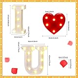 Riakrum Valentine Love Sign LED Alphabet I Love You Light with Heart Marquee and 500 Pieces Plastic Rose Petals Battery Operated Love Letters Sign Gift for Valentines Proposal Home Table Decor