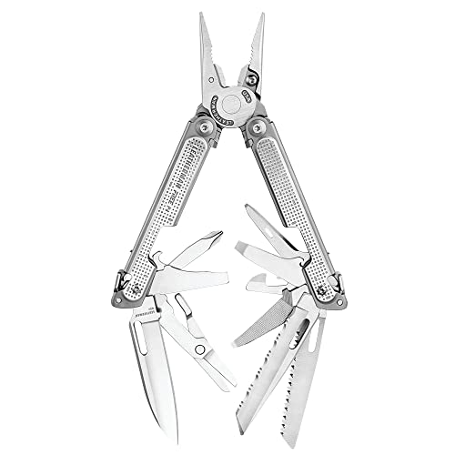 LEATHERMAN, FREE P4 Multitool with Magnetic Locking, One Size Hand Accessible Tools and Premium Nylon Sheath and Pocket Clip, Made in the USA