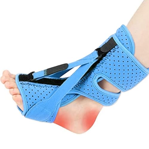 ANSUSIC Plantar Fasciitis Night Splint-Upgrade 3 Adjustable Planter Facetious Relief Brace,Plantar Fasciitis Relief Women Men Straps,Support Relief Foot Drop Achilles Tendonitis Day Night(Blue-1PC)