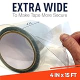 Firebelly Outfitters Heavy Duty Waterproof Tape for Leaks – All-Weather Sealant for Outdoor & Indoor Repairs – Marine Grade, Weatherproof, Strong Adhesive for Pools, Roofs, Plumbing, and More (Clear)