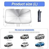 WBHBZL Car Windshield Sun Shade Umbrella for Skoda Kodiaq 2016-2021 2022 2023-pr, Foldable Car Sun Shade Windshield Umbrella Car Front Windshield Sun Shade Car Interior Accessories,L, normal