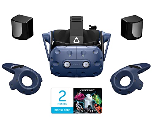 HTC Vive Pro CE PC VR Headset, SteamVR 2.0 Tracking, 2880x1600 Resolution, Blue, Windows Compatible, Compatible with HTC Vive