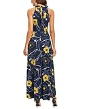 STYLEWORD Women's Fashion 2024 Summer Sleeveless Elegant Prom Evening Gown Wedding Guest Maxi Long Spring Dress(Floral 41,L)