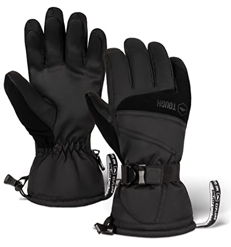 Tough Outdoors Winter Gloves - Waterproof Snow Gloves for Women and Men - Warm Womens and Mens Ski or Snowboard Gloves - Skiing & Snowboarding Gloves for Cold Weather - Large