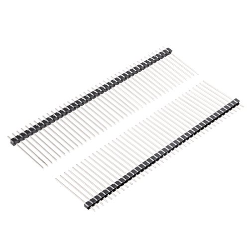 uxcell 30Pcs 2.54mm Pitch 40-Pin 25mm Length One Row Straight Connector Pin Header Strip for Arduino Prototype Shield