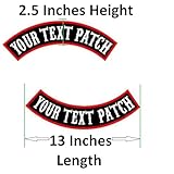 2 Pcs Custom Motorcycle Biker Patches Iron on Personalized Rocker Name Patch Large Black Top Bottom Back Patches for Vest Jacket Jeans (Rocker Patch)