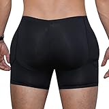 Zyxdk Men Padded Breathable Butt Booster Pantie Sexy Fake Ass Butt Lifting Boyshort Butt-Enhancing Shapewear Brief (Color : Black, Size : Large)