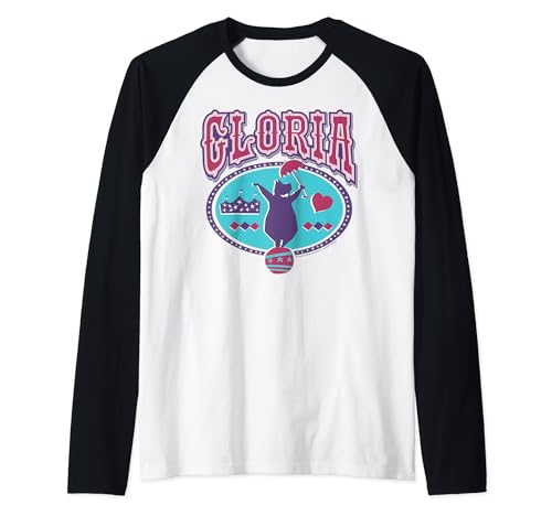 Madagascar Gloria Circus Hippo Silhouette Poster Raglan Baseball Tee