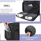 LOTCAIN Cable Organizer Bag,Cable Management Box Cord Organizer Case,Electronics Cord Storage Bag with Adjustable Divider Large Cable Storage Bag Carrying Case for Cable, Cord,Power Strip