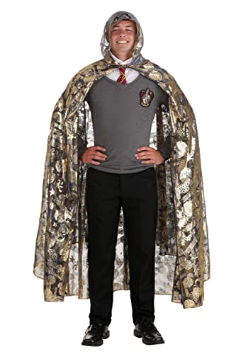 elope Adult Harry Potter Invisibility Cloak - Sheer Metallic Design with Front Clasp, 54-Inch Length, Officially Licensed