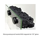 Magnetic Reef Coral Frag Rack Floating Rock Strong Magnets Strong N52 Magnets for 1/2" Glass (Black)