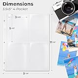 Dunwell Photo Sleeves for 3-Ring Binder, (3.5x5, 25 Pack) for 200 Pictures, Each Photo Page Holds 8 Pictures or 4 Seed Packets, Acid-Free Poly Plastic 3.5 x 5 Album Refill Pages