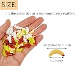 50pcs-1Inch Bass Fishing Worms Lures,Silicone Soft Maggot Baits Bread Worm Fishing Lure,5 Color (Multicolor(125pcs))