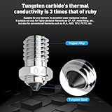 Tungsten Carbide Tip Bimetal V6 Hardened Steel Nozzle 0.4mm for Prusa i3 MK3S / Mini, i3 Mega/Kobra/Kobra Neo 3D Printer