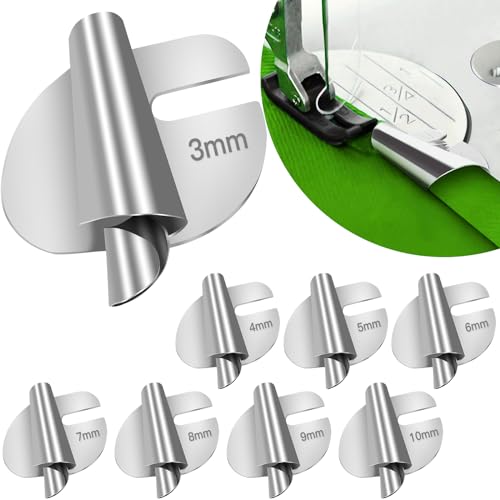 TOOVREN 8pcs Rolled Hem Presser Foot Sewing Rolled Hemmer Foot 3mm-10mm 8 Sizes Wide Hemmer Feet Set Seam Guide Universal Presser Feet Hemming for Sewing Machine Accessories and Tools