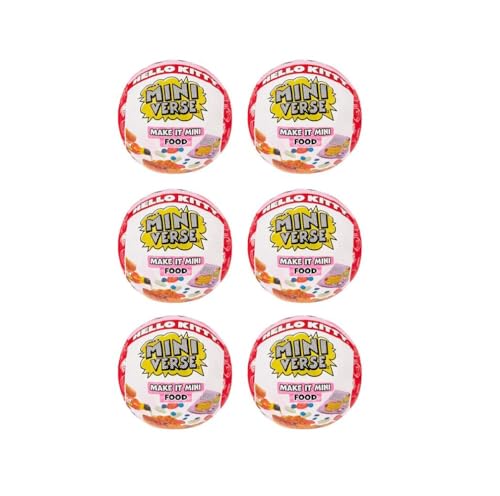 MGA's Miniverse Make It Mini Food Hello Kitty (6 Pack), Mini Collectibles, Sanrio, Mystery Blind Packaging, DIY, Crafts, Resin Play, Replica Food, Novelty, NOT Edible, 8+