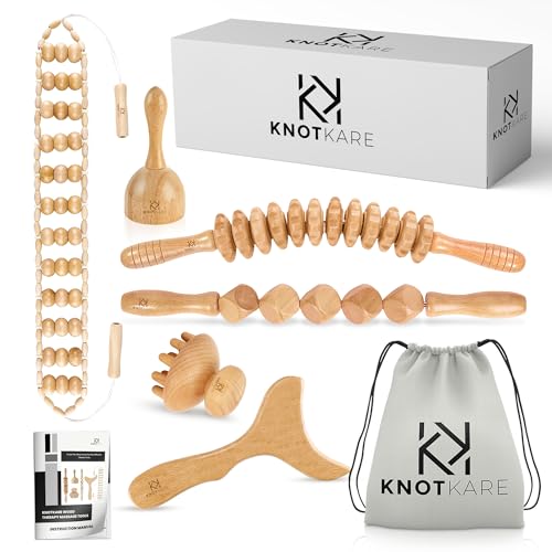 6-in-1 Wood Therapy Massage Tools Kit - Premium Maderoterapia Kit Professional for Cellulite Reduction, Lymphatic Drainage, Wood Sculpting Tools- Wood Therapy Tools for Relieving Muscle Pain (6-in-1)