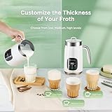 Maestri House Milk Frother, Variable Temp and Froth Thickness Milk Frother and Steamer, 14.1OZ/400ML Smart Touch Control Foam Maker, Memory Function for Latte, Warm Milk, Hot Chocolate