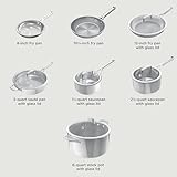 Ninja EverClad Stainless Steel Cookware 12 Piece Pots & Pans Set, All Stovetops & Induction, Oven Safe to 600°F, Tri-Ply Commercial-Grade, C99012