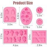 Ice Cream Cones Silicone Molds 6 Pcs, Lollipop Chocolate Fondant Mold for Polymer Clay Crafts Candy Cupcake Topper, Candles Cake Decoration