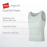 Hanes Big Originals Pack, Supersoft Top for Girls, Modal Stretch Rib Tanks, White/Grey/Mint/Pink 4-Pack