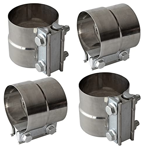 Exhaust Band Clamps 3" Lap Joint 304 Stainless Steel Exhaust Pipe Muffler Band Clamp (3 Inch 4 Pack)
