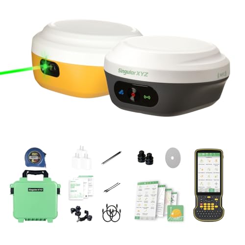 L1-Laser GNSS RTK Surveying Equipment with IMU Rover&Base, GPS RTK with Integrated Laser Measurement, GNSS Receiver Handheld Collector with Software, 1cm Accuracy |15km UHF | Double 60° Tilt Surveying