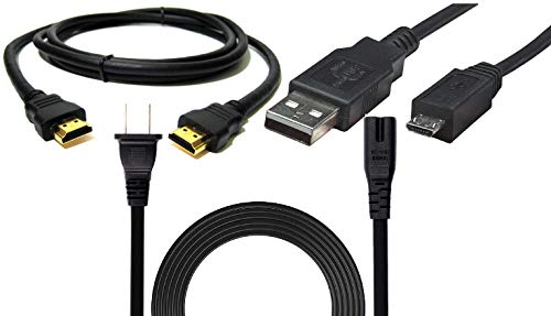 BRENDEZ Replacement Set of Cables,- HDMI Cable with Ethernet Male to Male + USB Cable + Power Cord Compatible with Sony PlayStation 4 Pro and PlayStation 4 PS4 Gaming Console (6-FEET)