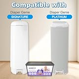 Refills Compatible with Genie Easy Roll Signature Diaper Pail and Platinum Diaper Pail, 60 Bags Hold up to 2800 Newborn Diapers, Extra Thickness Powerful Odor Eliminate Lavender Scent Easy to Use