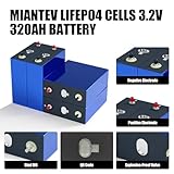 Miantev 320Ah 3.2V LiFePO4 Cell Lithium Iron Phosphate Deep Cycle Battery, Built-in BMS, for RV Power, Boat, Golf Cart, Motor, UPS, Fish Finder, Lawn Mower, Off Grid, Solar System(16pcs Cell)