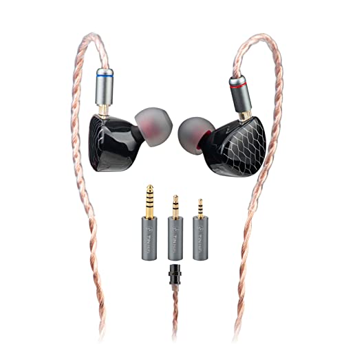 TINHIFI P1 MAX Big Panda 14.2mm Planar-Diaphragm Driver HiFi IEMs in-Ear Earphones 2PIN Detachable Cable wear Comfortably for Audiophile Musician Earbuds Black (P1 MAX Commemorative Edition)