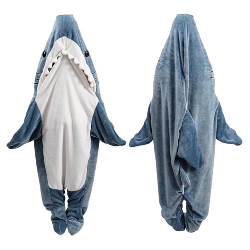 Gudina Shark Blanket Hoodie Onesie, Shark Onesie Adult, Shark Sleeping Bag for Adult (XL)