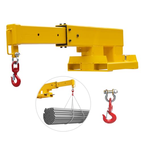 Garvee Forklift Jib Crane, Adjustable Forklift Mobile Crane Manual Telescopes 83"-149", 2.5T Capacity, Flexible Adjustment Holes, Ideal for Warehouse, Factories, Construction(6000 Lbs Lift Capacity)