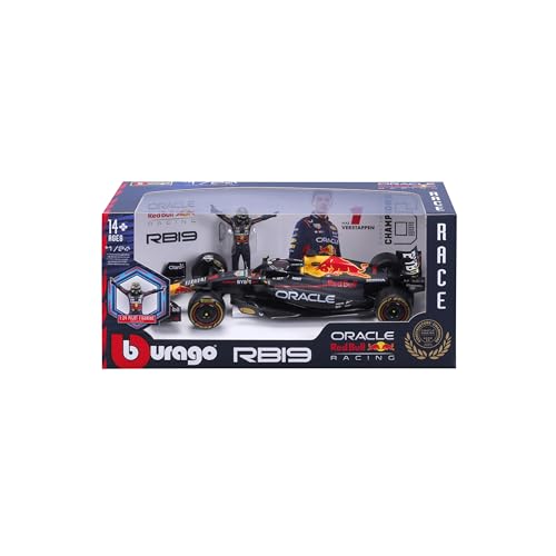 Bburago 1:24 2023 Race Oracle Red Bull RB19 Die-Cast Car with Verstappen #1 Figure