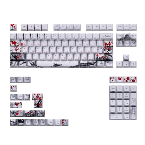 Keycaps Keycaps 128Keys Sublimations Russian Korean Japanese English for Mechanical Keyboards