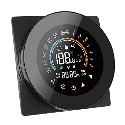 SIMBAE Water Heating Thermostat Smart Thermostat for Water/Gas Boiler Digital Temperature Controller Large LCD Display Touch Button Voice Control Compatible with Assistant & Amazon/Xiaodu/Tencent