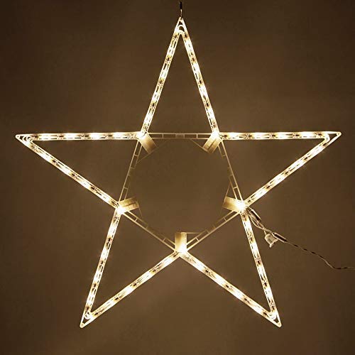 Kringle Traditions 32" Lighted Christmas Star Outdoor Star Light, Warm White LED