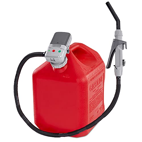 Deway Automatic Fuel Transfer Pump with Nozzle for Flow Control & Stop, Fits Most Gas Cans, Extra Long Hose, for Gasoline, Diesel Fuel & More