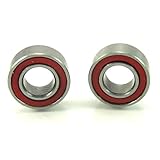 TRB RC 5x10x4mm Hybrid Ceramic Ball Bearings Red Rubber Seals (2)