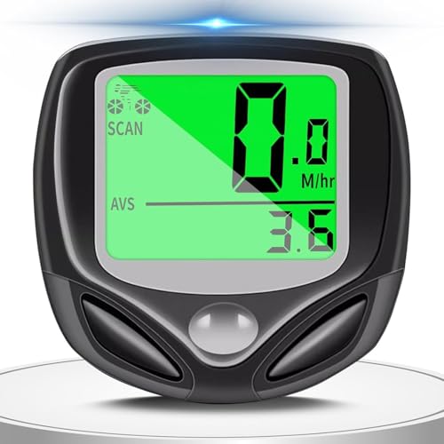 RCA Bicycle Speedometer & Wireless Odometer for Bike Speedometer Wireless Bike Computer with LCD Display & Multi-Functions