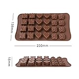 Silicone Bake Molds Chocolate Silicone Mold 3D Flower Bear Rose Square Muffin Bar Sphere Heart Shape Ice Candy Moulds Forms 2Pcs 06