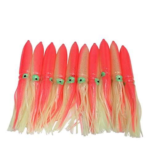 QANYEGN 10 Pcs Squid Skirts, 30cm Silicone Luminous Octopus Fishing Baits, Octopus Skirts Rig, Squid Lure for Effective Fishing()