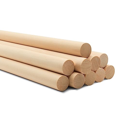 Dowel Rods Wood Sticks Wooden Dowel Rods 1 x 48 Inch Unfinished Hardwood Sticks for Crafts and DIYers 2 Pieces by Woodpeckers