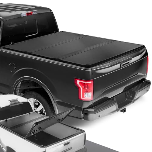 DNA MOTORING Truck Bed Top Hard Solid Tri-Fold Tonneau Cover Compatible with 2015-2024 Ford F150 5.5 ft Bed, New Upgrade, TTC-HARD-015